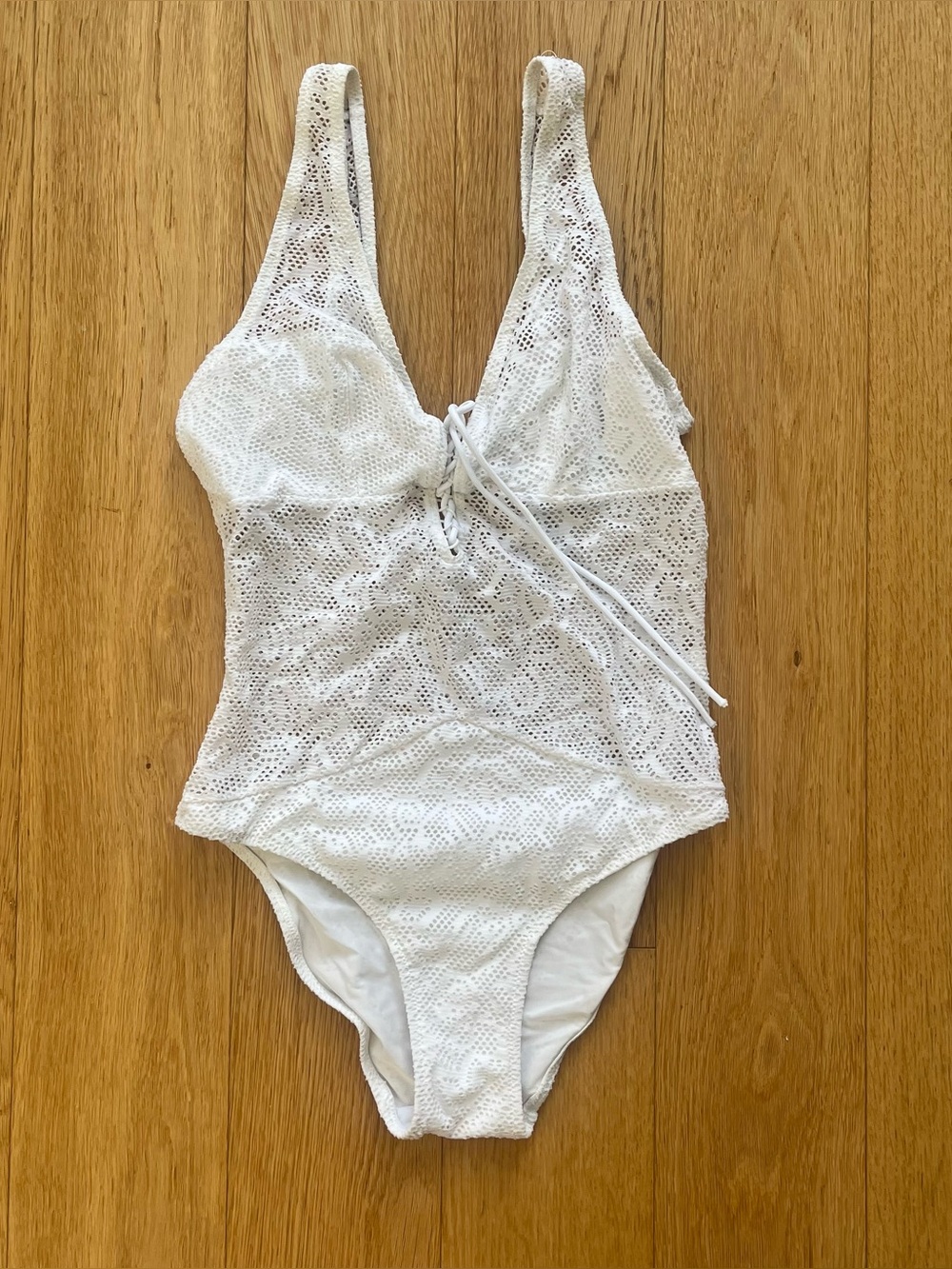 3/$15 Vintage White Crochet One Piece Swimsuit
